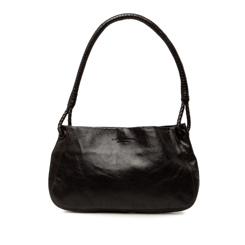 Pre-Loved Bottega Veneta Intrecciato Trimmed Nappa Shoulder Bag